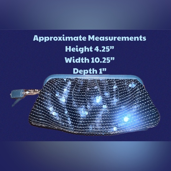 New Coach Sequin Kisslock Clutch Leather Wristlet Handle
New W/O Tag - Picture 3 of 12